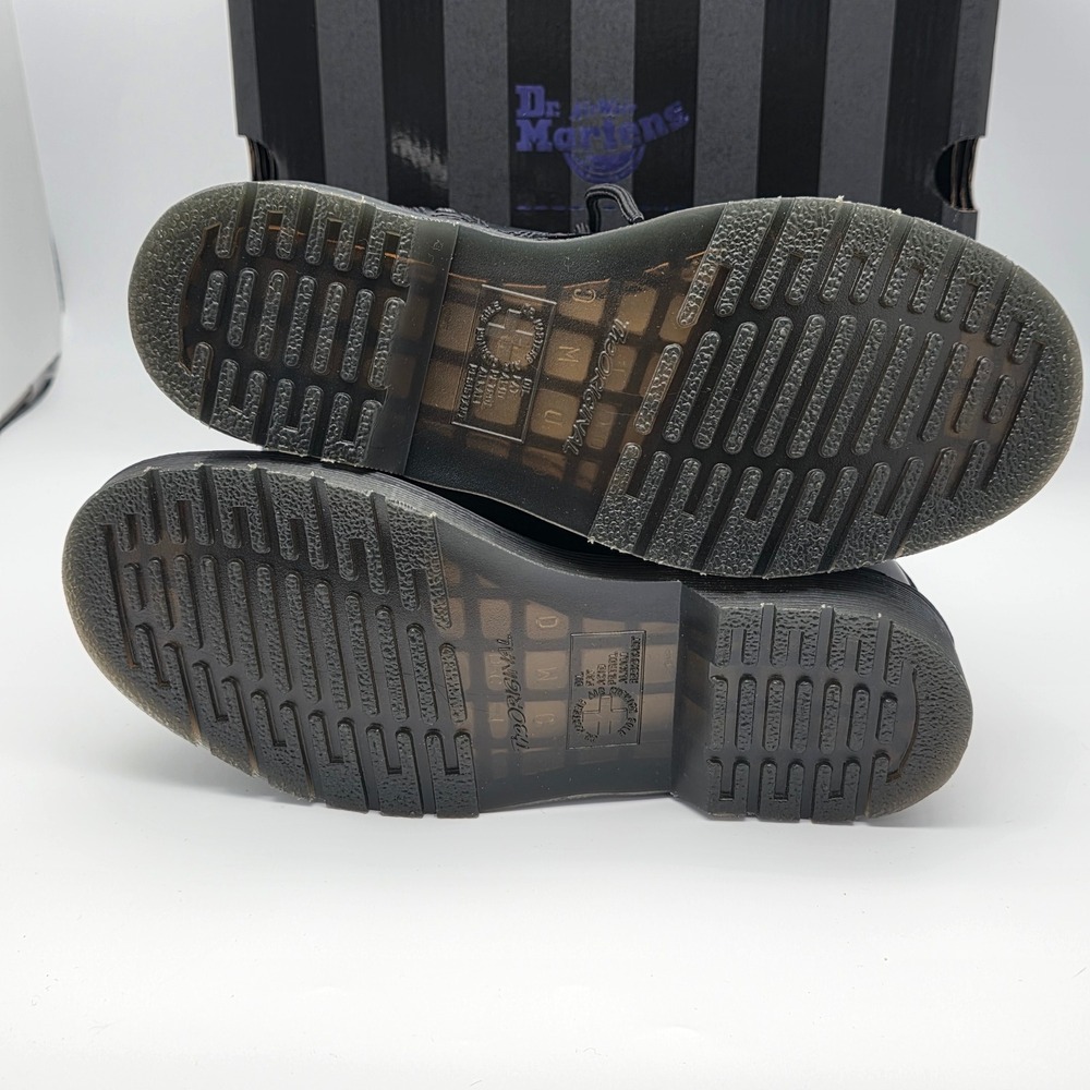 Dr. Martens 1460 Wednesday Addams Boots Womens 7 Mens 6 Black Velvet Buckle Stud - Picture 13 of 16